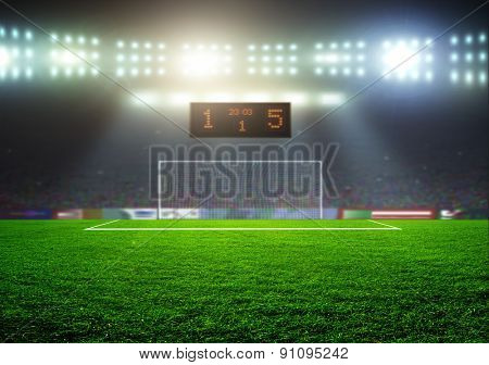 On the stadium. abstract football or soccer backgrounds 