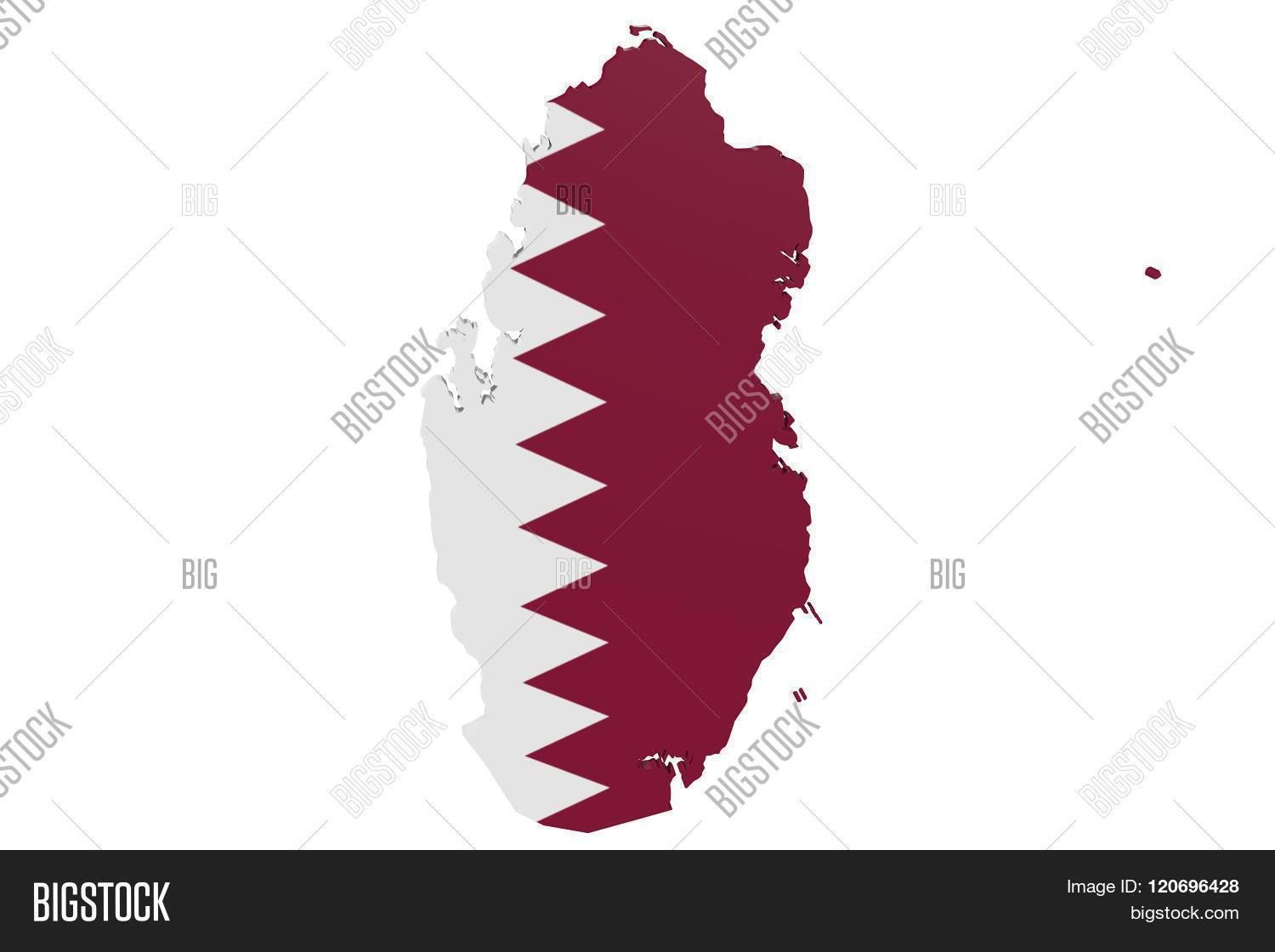 Qatar Flag Map Image Photo Free Trial Bigstock