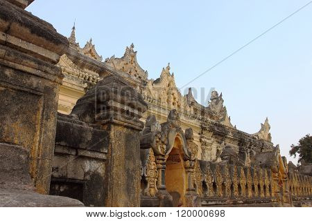 Maha Aung Mye Bon Zan Monastery in Inwa city,Mandalay ,Myanmar