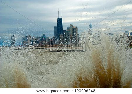 Enraged Michigan Lake, Chicago, Illinois