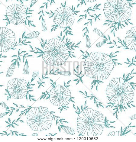Light Seamless pattern with elegant flowers