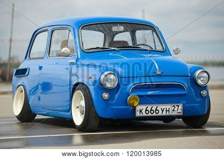 Vintage Restored And Tuned Blue Zaz-965 Zaporozhets Car