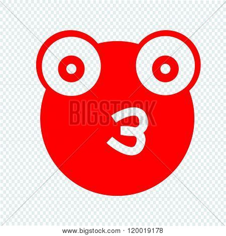 an images of Frog emotion Icon Illustration sign design