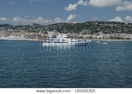 Large super yacht anchored at Monte Carlo