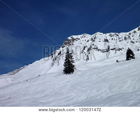 Winter Mountain Panorama Of St. Anton Am Arlberg
