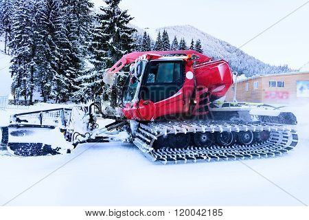 Snowcat Preparation Ski Slope