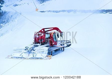 Snowcat Preparation Ski Slope
