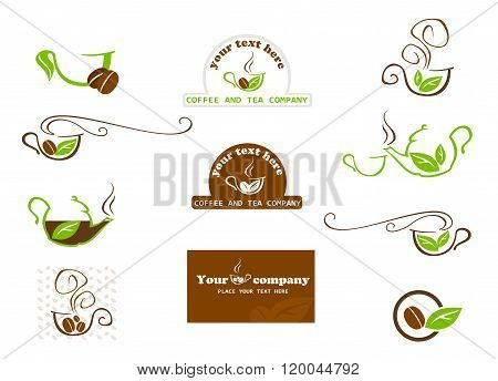 Coffee and tea labels. Vector