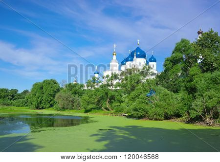 Orthodoxy monastery at Bogolyubovo in summer day. Russia