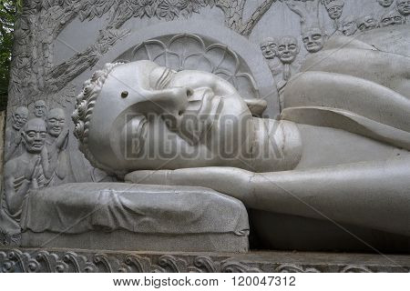 The head of the sleeping Buddha. Nha Trang, Vietnam