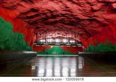 January 5 2016. Stockholm. The interior and the platform of station 