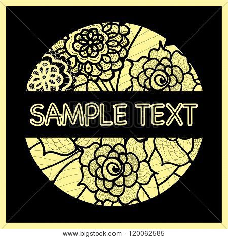 Vector Template With Flowers For Wedding Invitation,greeting Card, Ticket, Congratulation, Boutique