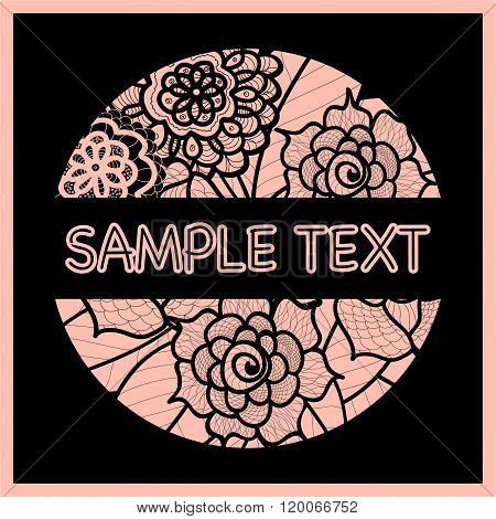 Vector Template With Flowers For Wedding Invitation,greeting Card, Ticket, Congratulation, Boutique