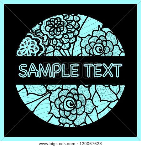 Vector Template With Flowers For Wedding Invitation,greeting Card, Ticket, Congratulation, Boutique