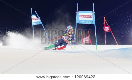 Skier Stefano Gross Skiing At A Slalom Event