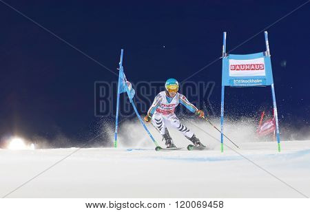 Felix Neureuther Skiing At A Slalom Event