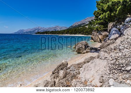 Beautiful Remote Rocky Seashore Between Baska Voda And Brela - Makarska Dalmatia Croatia