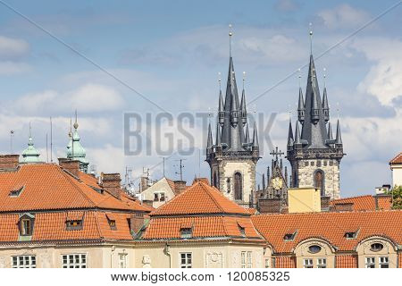 View Of The Tyn Church In Prague