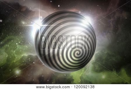 Psychedelic hypnosis swirl universe starscape optical illusion illustration