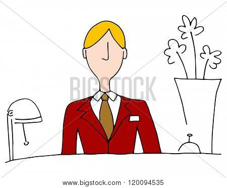 An image of a hotel front desk manager.