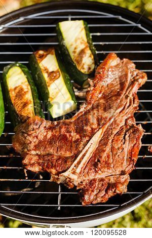 steak on grill