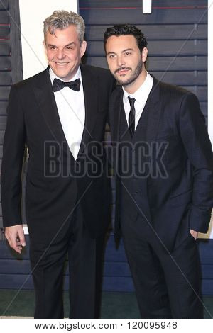BEVERLY HILLS - FEB 28: Danny Huston, Jack Huston at the 2016 Vanity Fair Oscar Party on February 28, 2016 in Beverly Hills, California
