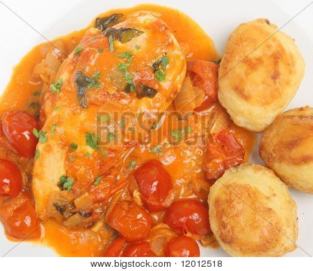 Cacciatore อิตาลีไก่กับมันฝรั่งอบ