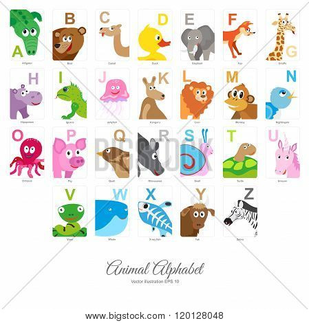 Flat Animal Alphabet