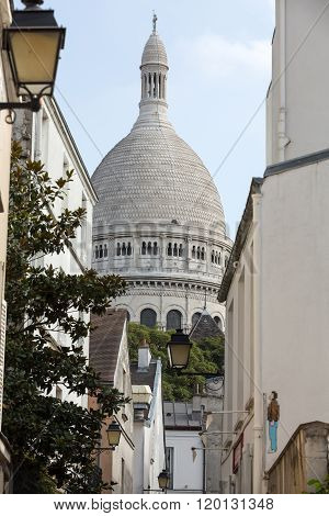 Paris France - September  2014: Basilica Of The Sacre Coeur On Montmartre Paris France