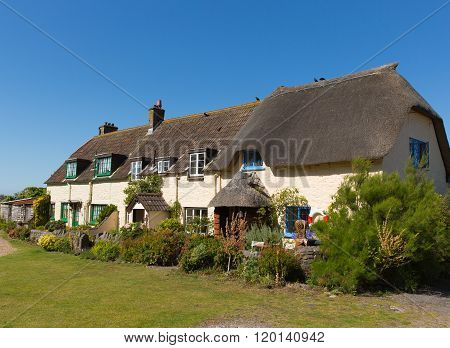 Coast cottages Porlock Weir coastal village Somerset England UK near Exmoor Heritage