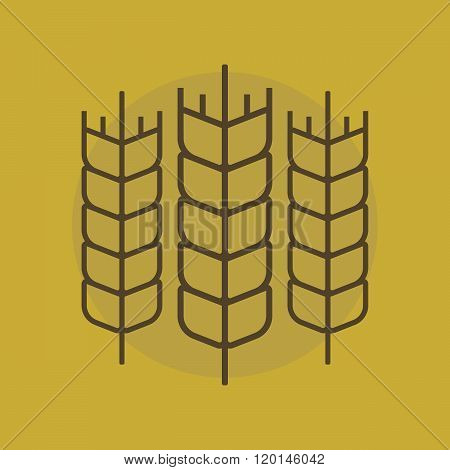 Wheat vector sign. Wheat logo. Wheat simbol on a flat style. Organic logo. Agriculture concept