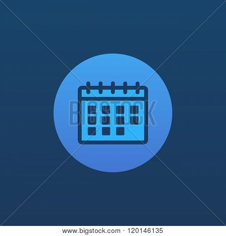 Calendar vector icon. Calendar sign and symbol in flat style. Calendar logo.
