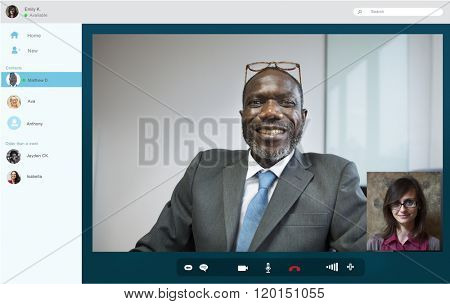 Business People Chat Video Call Lifestyle Concept