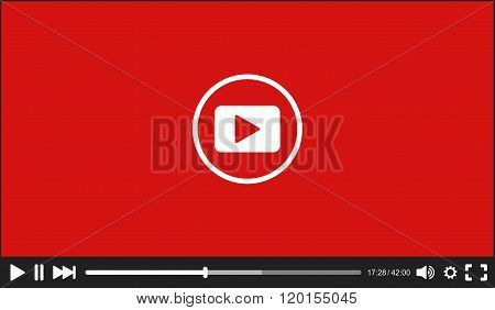 Modern flat Video Player interface for Web. Vector Illustration
