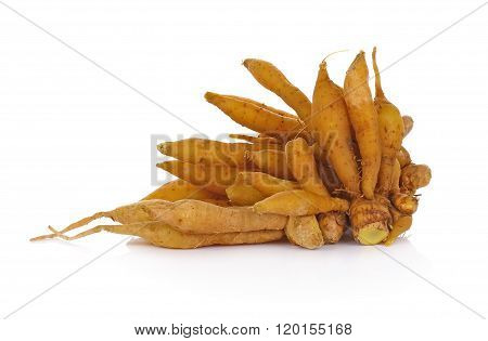 rhizome finger root on white background vegetable
