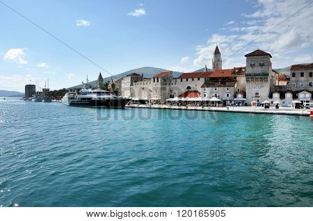 Luxury Yacht In The Harbor Of Trogir, Croatia