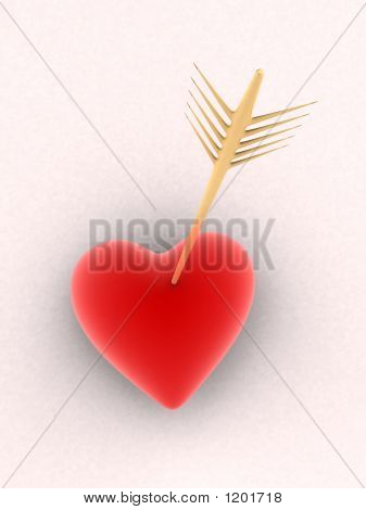 Cuore rosso con una freccia