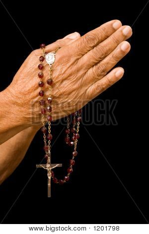Old mãos rezando