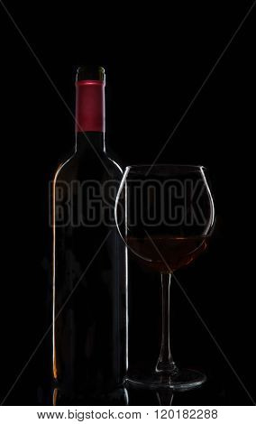 Bottle Of Wine With A Glass