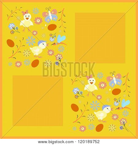 Easter Card In Orange Tones