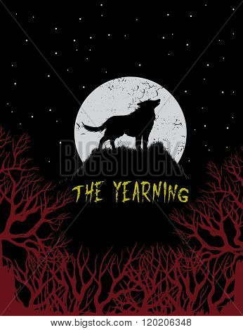 Wolf howling at the moon