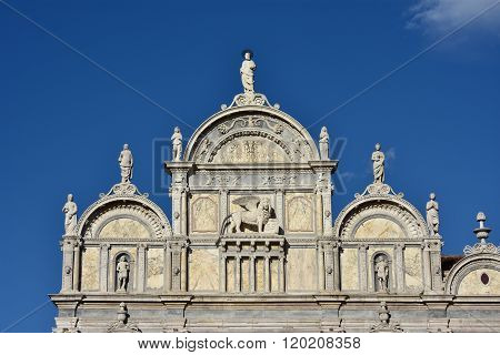 Scuola Grande Di San Marco Beautiful Renaissance Facade With Venice Winged Lion