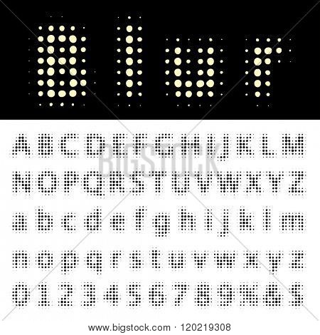 blurry dotted alphabet