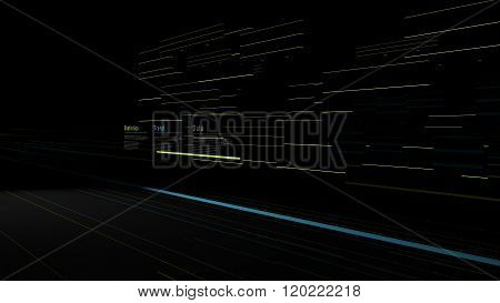 Illustration of a futuristic street with buildings and speed lights