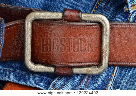 Blue Jeans With Leather Belt