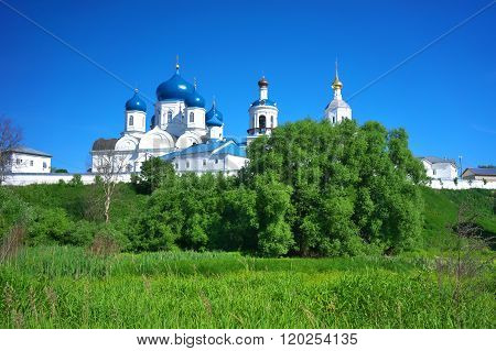 Orthodoxy monastery at Bogolyubovo in summer day. Russia