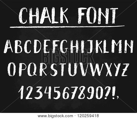 Handwritten Vector Chalked Alphabet.