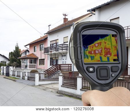 Thermal Image of House Facade