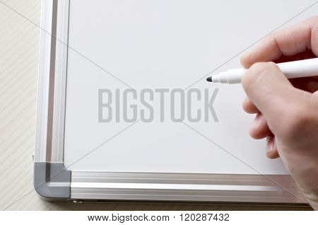 Human Hand And Whiteboard