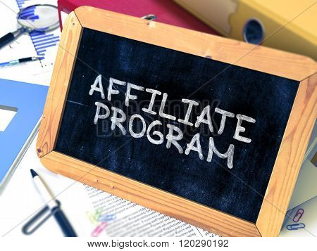 Hand Drawn Affiliate Program on Small Chalkboard.